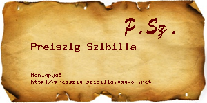 Preiszig Szibilla névjegykártya